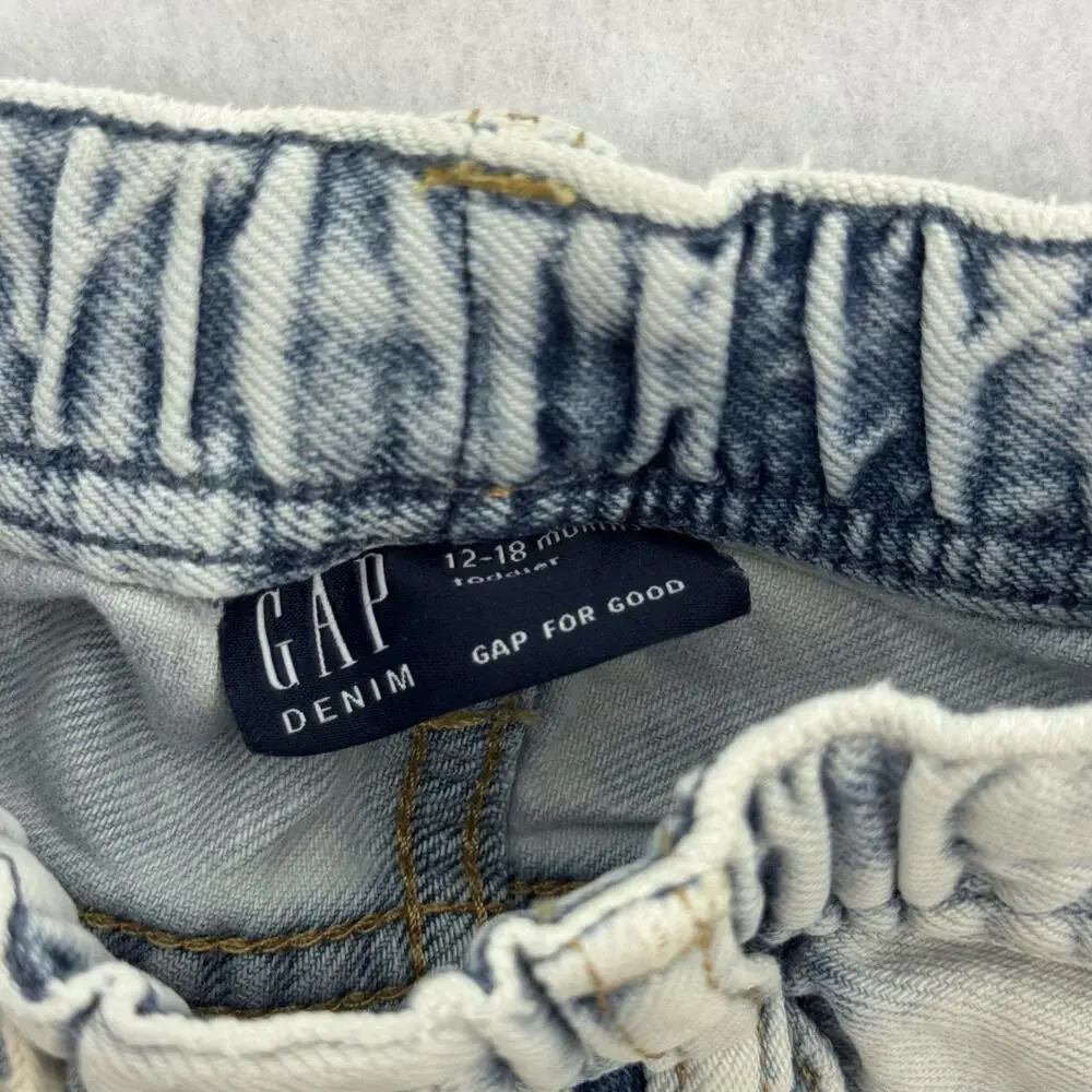 Gap Toddler Pull On Light Wash Denim Jean Shorts Size 12-18 Months